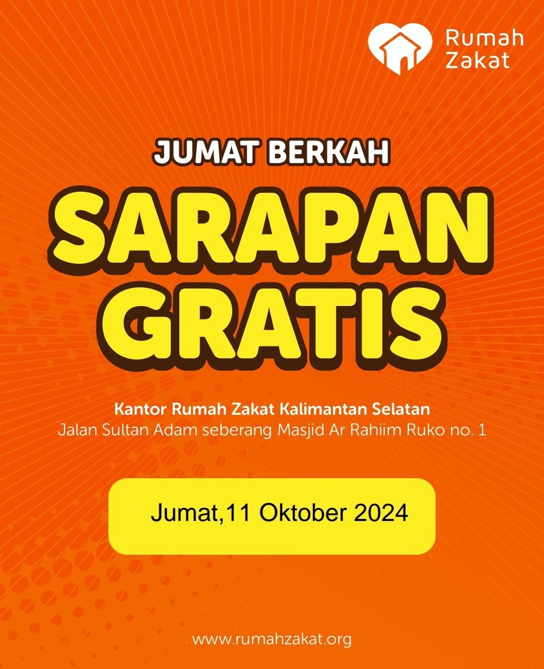 Pamflet Rumah Zakat Kalimantan Selatan edisi 11 Oktober 2024.