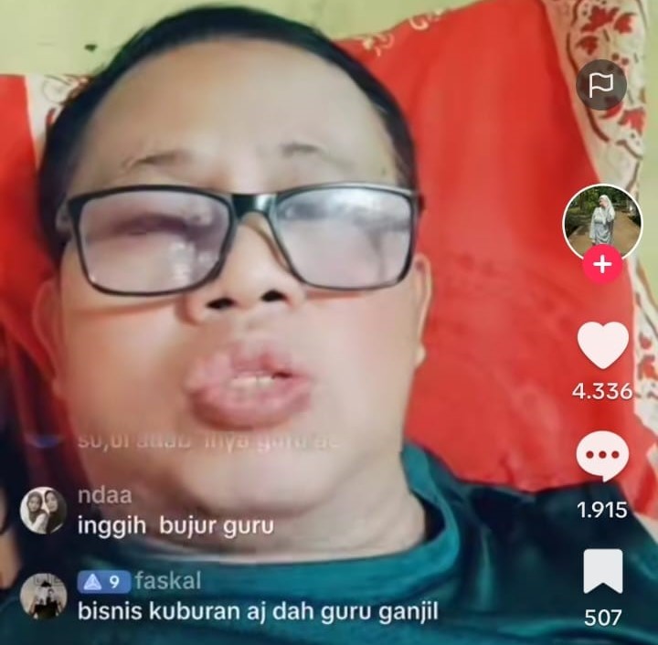 Akun TikTok Syamsudin alias Udin Untak yang diduga menghina Abah Guru Sekumpul. Foto: Tangkapan Layar 5W1H