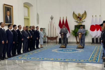 Presiden Prabowo Subianto dan Perdana Menteri (PM) Jepang Ishiba saat melakukan keterangan pers bersama di Istana Bogor, Sabtu (11/1/2025). Foto: Bisnis.com