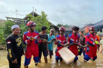 Regu Pleton 3 DPKP Kabupaten Banjar berhasil mengevakuasi ular sanca di teras dapur warga di Jalan Pingaran, Kecamatan Astambul, Martapura, Selasa (28/1/2025) Foto: DPKP Kabupaten Banjar