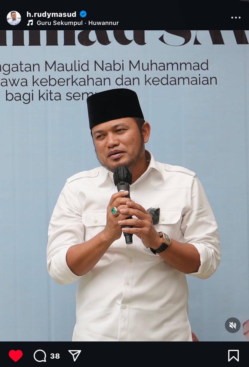 Gubernur terpilih provinsi Kaltim, Rudy Mas'ud. Foto: IG Rudy Mas'ud