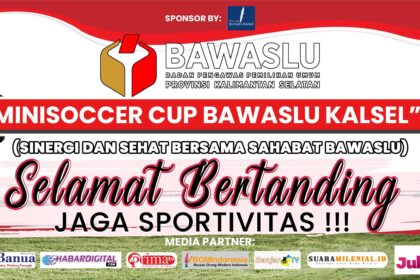 Banner Bawaslu Kalsel Cup. Sumber: Realita