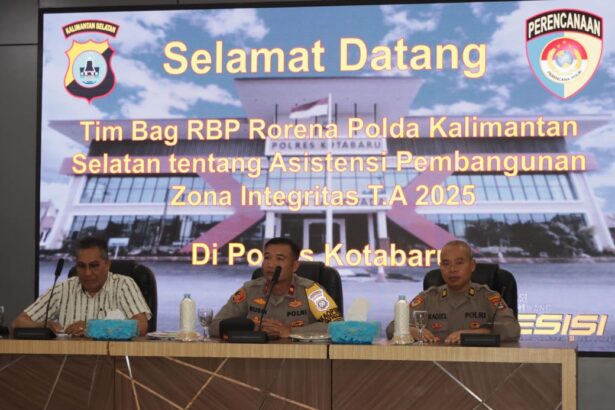 Polres Kotabaru menggelar asistensi pembangunan ZI di Aula Sanika Satyawada Polres Kotabaru. Foto: Polres Kotabaru