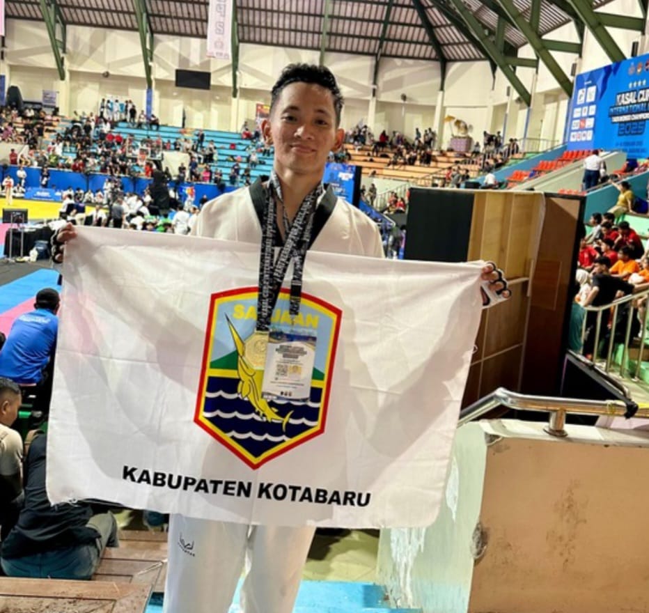 Bripda Dimas Raih Emas Dalam Kejuaraan Kasal Cup 2 International Open Taekwondo Championship 2025. Foto: Humas Polres Kotabaru 5W1H