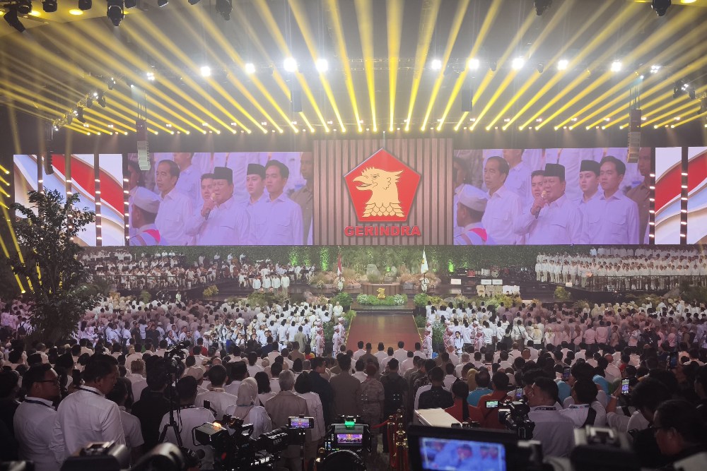 HUT ke-17 Gerindra, Sabtu (15/2/2025). Foto: Bisnis.com